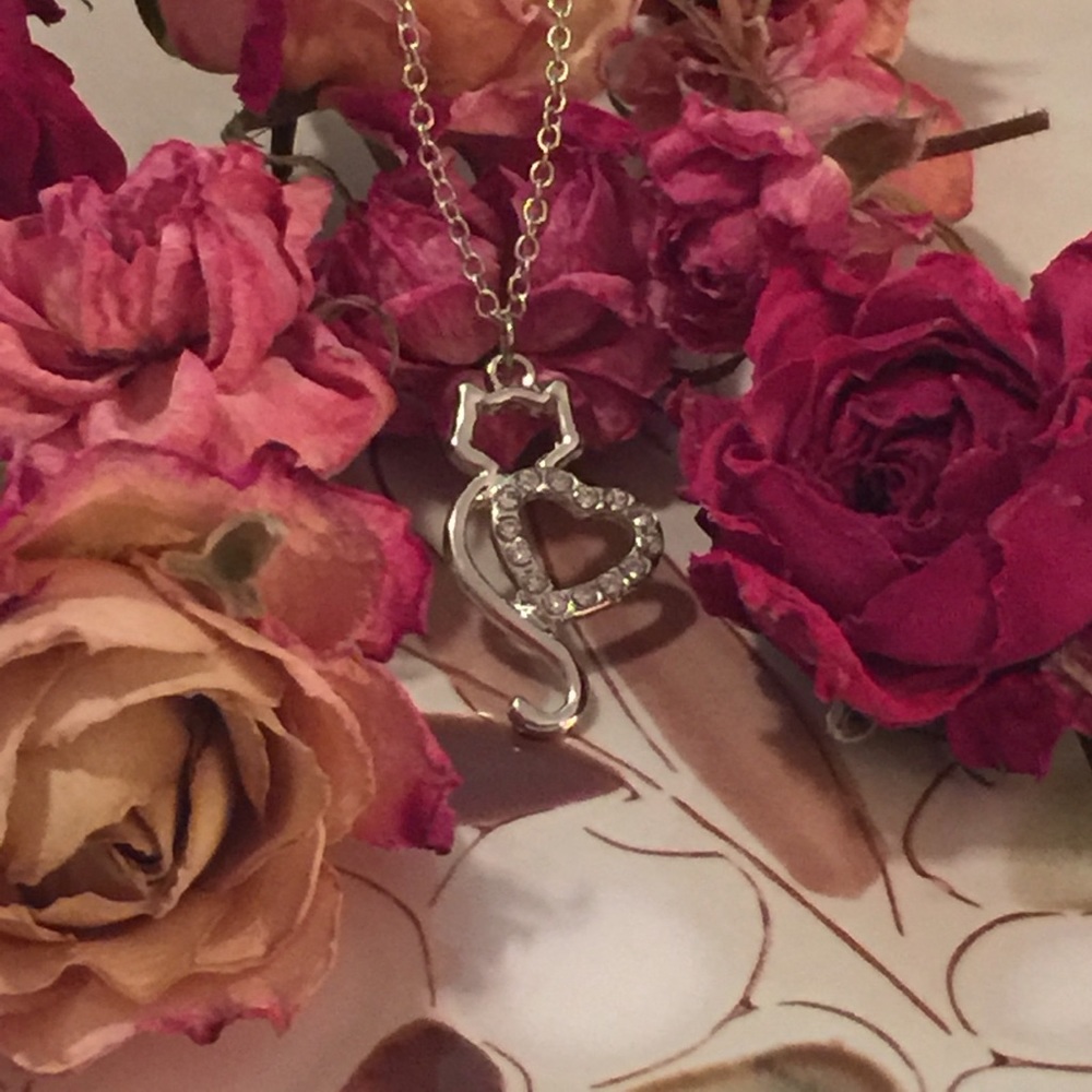 Petite Cat Heart Necklace